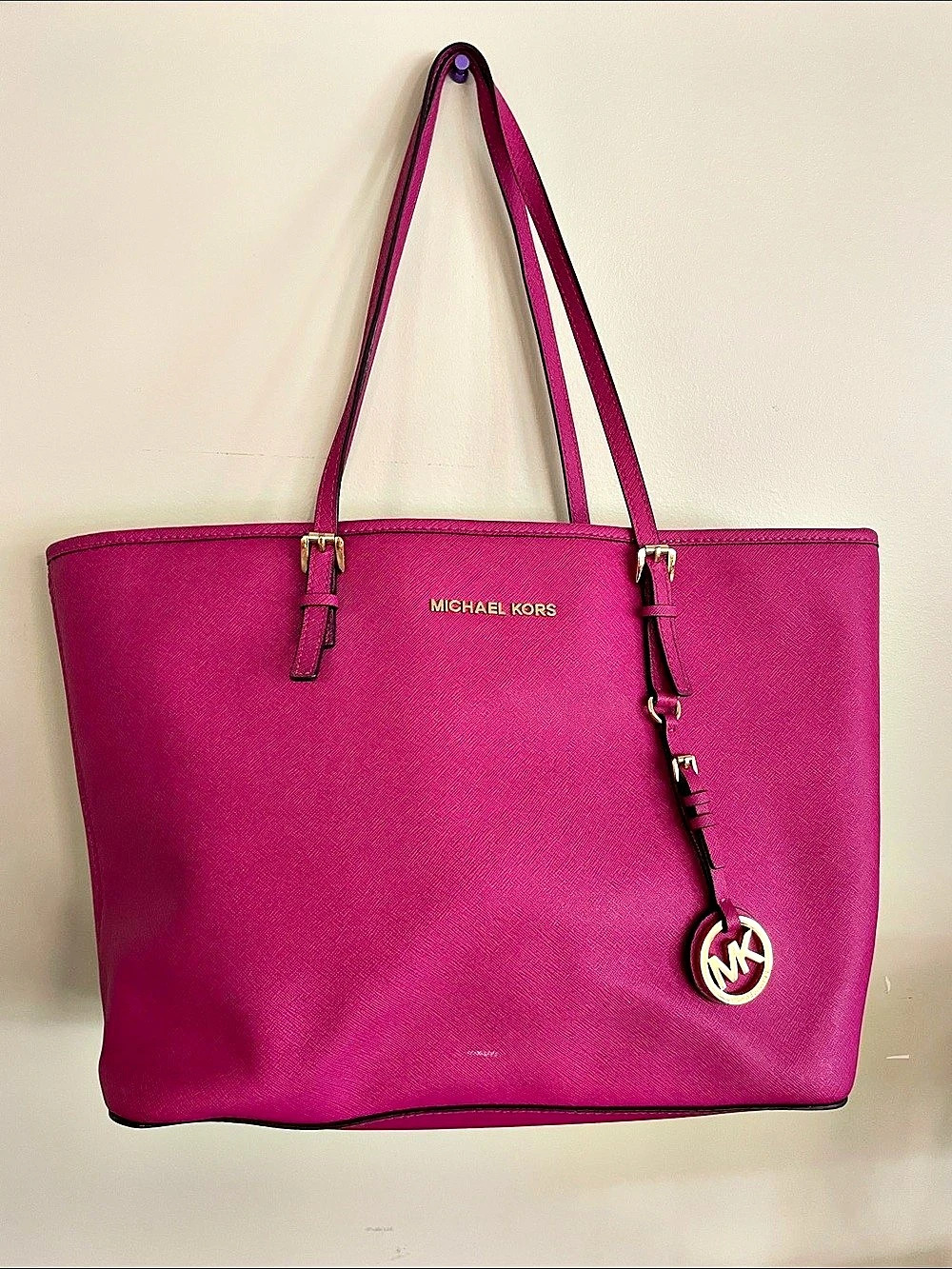 Michael Kors Jet Set Travel Top Zip Tote Pink